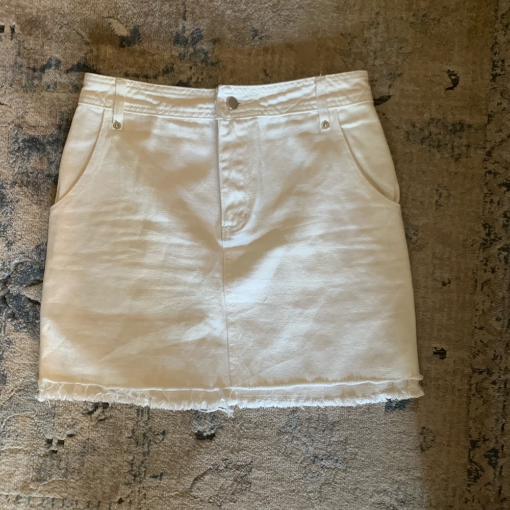Lily rain white jean skirt